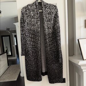 Athleta Black and Gray Cardigan Sweater